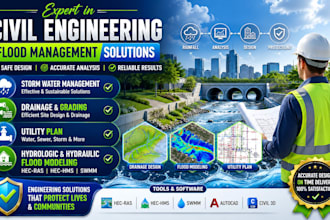 do civil engineering drainage, grading plan drawing, flood hydrology, hydraulics