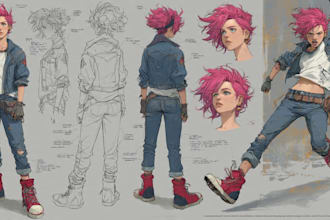design character sheet or reference sheet for your character