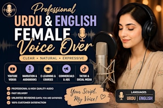 professional urdu and english female voice over