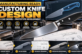 create manufacturing ready knife cad designs for product development