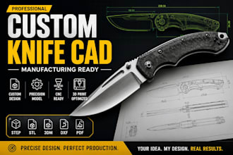 manufacturing ready custom knife design with 3d cad model prototype development