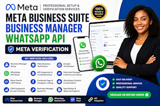 setup meta business suite, whatsapp API, business manager and meta verification