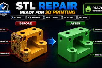 repair stl fix non manifold mesh cleanup svg to stl and stl to 3mf conversion