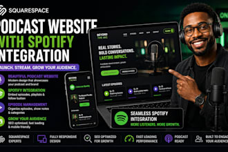 design a squarespace podcast website with spotify integration