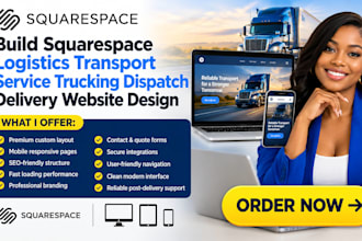 do squarespace logistics transport service trucking dispatch delivery website