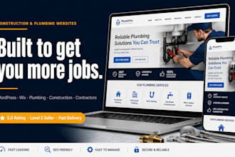 responsive construction website design for plumbing businesses and contractors