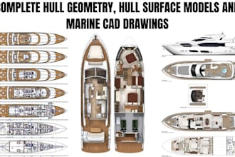create hull geometry, hull surface models, and marine cad drawings