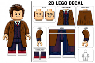 do custom 2d lego decal minifigure decal sticker label for uv or pad printing