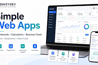 build a simple web app, dashboard or business tool
