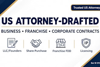 draft a share purchase agreement and business sale contract as US attorney