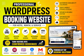 build a professional wordpress booking website for hotel, rental, or service