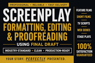 format, edit, proofread, and polish your screenplay in final draft