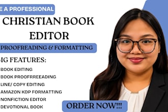 do christian devotional book editing kdp formatting, proofread memoir, self help