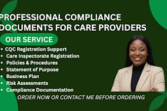 prepare cqc registration, policies and care inspectorate documents