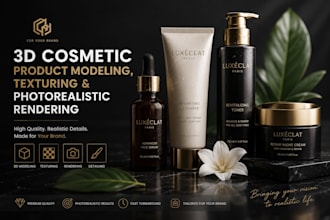 do 3d cosmetic product modeling, texturing and photorealistic rendering for you