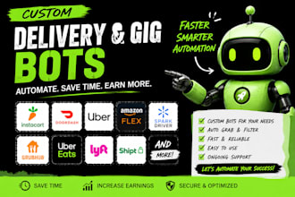 create instacart bot, doordash bot, uber bot, amazon flex bot, spark driver bot