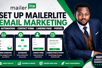 set up mailer lite eamil marketing landing page popups automation contact form