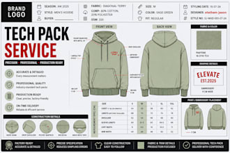 design fashion apparel tech pack and technical flat