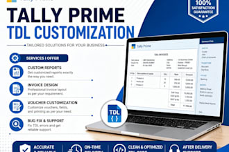 develop and customize tally prime tdl reports, invoices and features