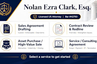 draft service or consulting agreement shareholder agreement as business attorney