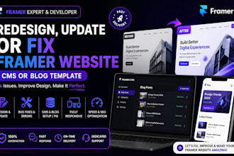 redesign, update or fix framer website, cms and blog