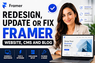 redesign, update or fix framer website, cms and blog