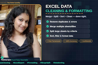 clean, format, merge, split and sort data in excel