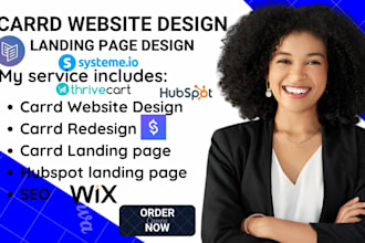 carrd website design, carrd landing page, redesign carrd, hubspot landing page