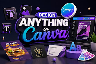 design anything in canva logo, canva flyer, instagram social media graphics