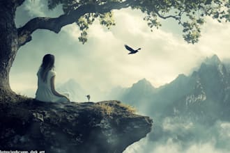 draw a landscape illustration or background art for you