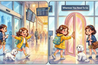 create children story book illustration, watercolor illustration kids book