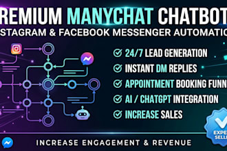 build manychat instagram chatbot and facebook messenger automation