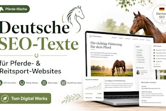 write german SEO blog posts for horse and equestrian websites