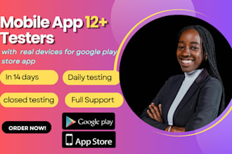 provide 12 testers for google play closed testing for 14 days 12 app testing