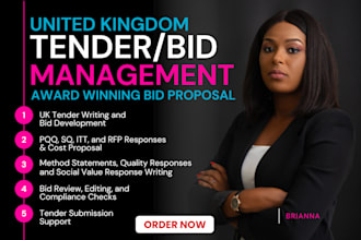 write winning UK tender bid, pqq, sq, itt and government contract rfp proposal