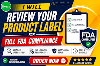 review your product label for full fda compliance