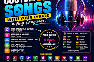 create custom ai songs with your lyrics in any language
