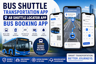 build bus shuttle transportation app, ar shuttle locator app, bus booking app