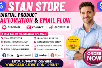 setup stan store digital product stan store automation stan store email flow