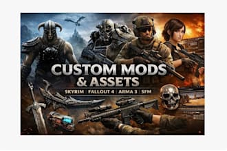 create edit or port custom skyrim mod weapon and armor or fallout 4 game mods