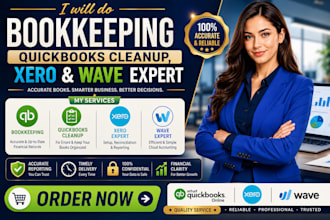 do bookkeeping, quickbooks cleanup, xero and wave expert