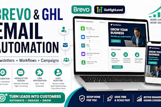 set up brevo newsletter, ghl workflow and email campaign automation
