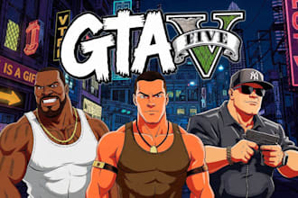 draw realism style gta character illustration for you