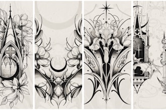 create a graphic,blackwork,linework tattoo design