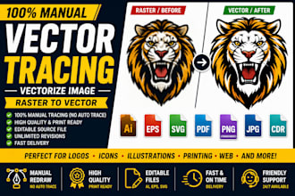 redraw logo into editable ai eps svg vector files