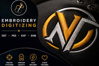 do embroidery digitizing, convert your logo to embroidery pes, dst file