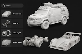 design 3d car modeling rc mini car truck model car body kit for 3d printing