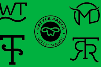 design cattle brand, western ranch farm business logo