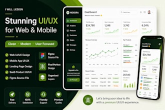 design modern UI UX for web app, mobile app and saas product
