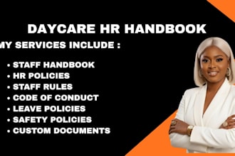 create a daycare employee handbook and HR policies